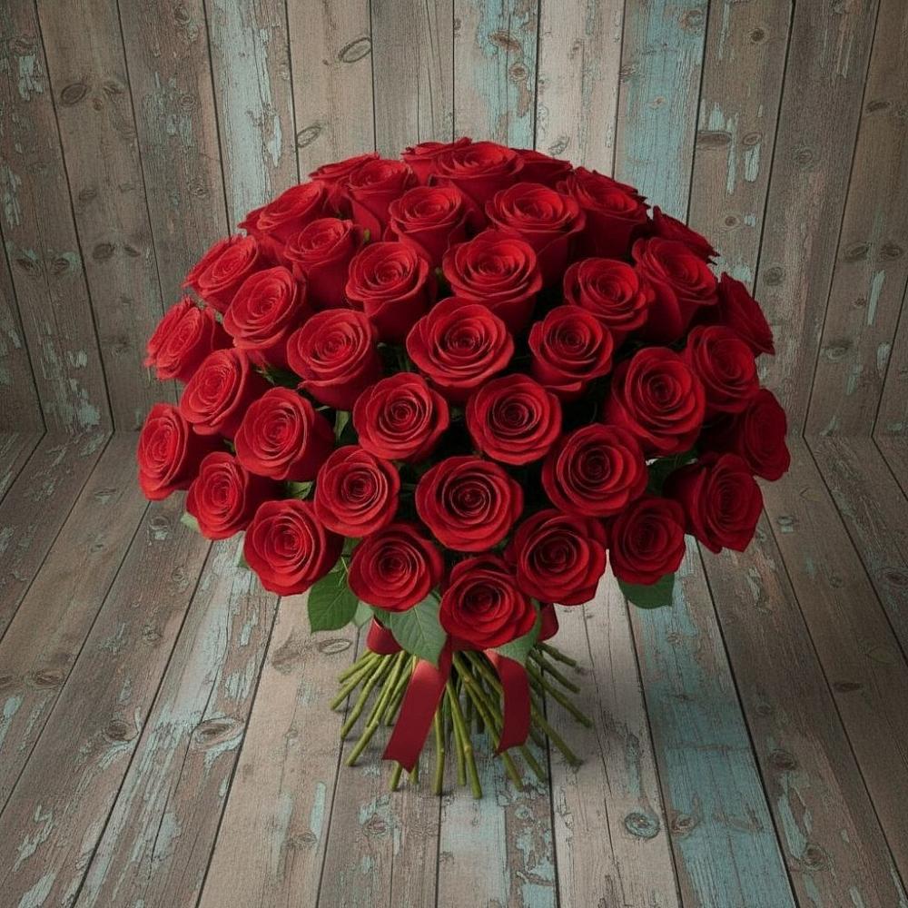 Букет 55 Красных роз Фридом в Павловичи