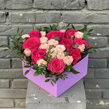 Цветочная композиция из Розы в коробке в Павловичи
