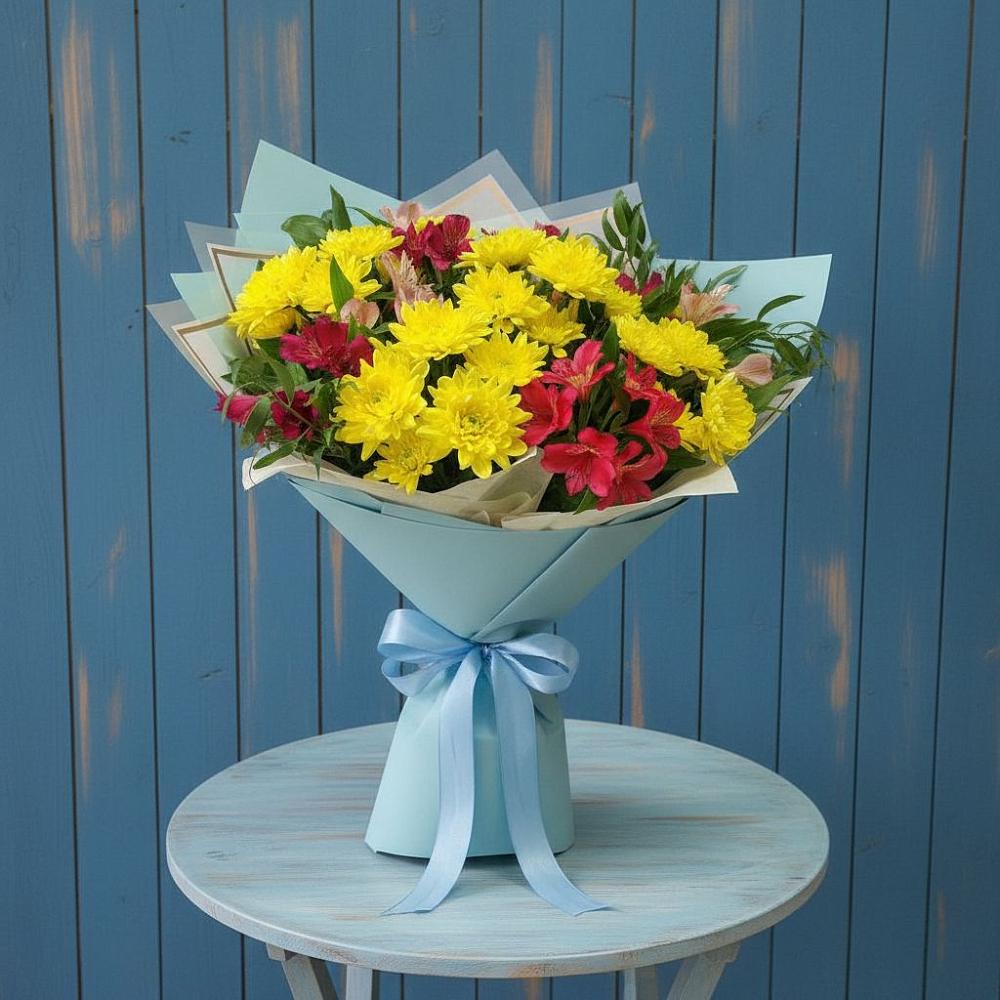 Букет цветов из: Альстромерии и Хризантемы в Павловичи