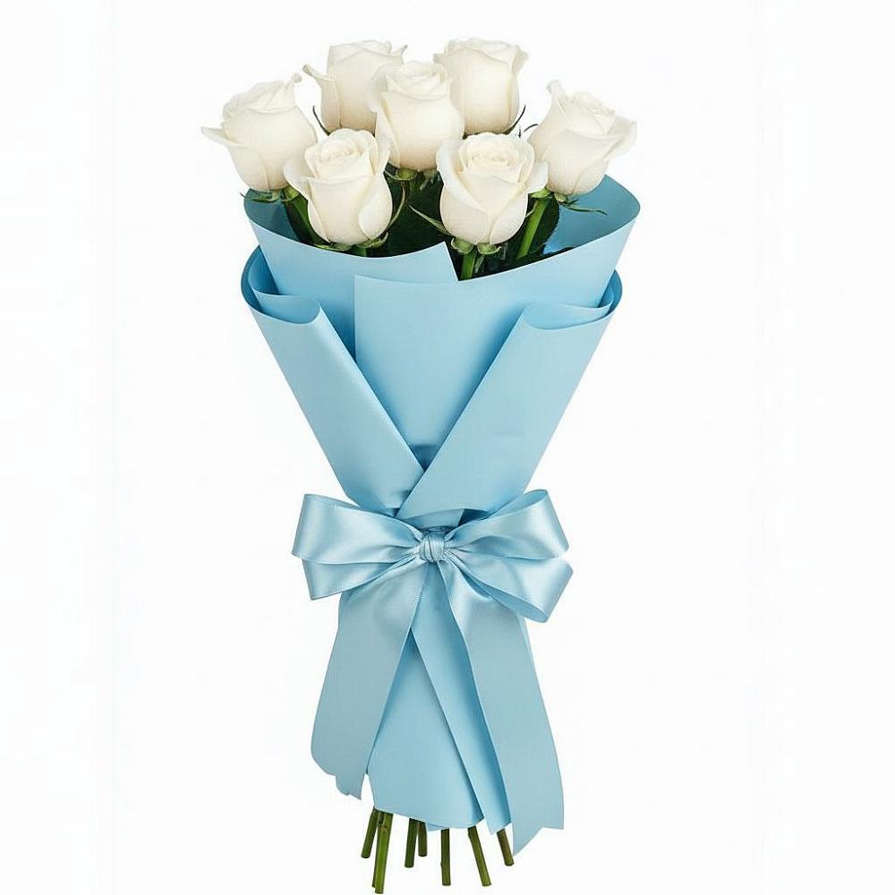 Букет 7 белых роз Проуд в Павловичи