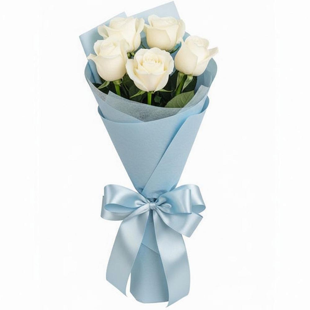 Букет 5 Белых роз Проуд в Павловичи