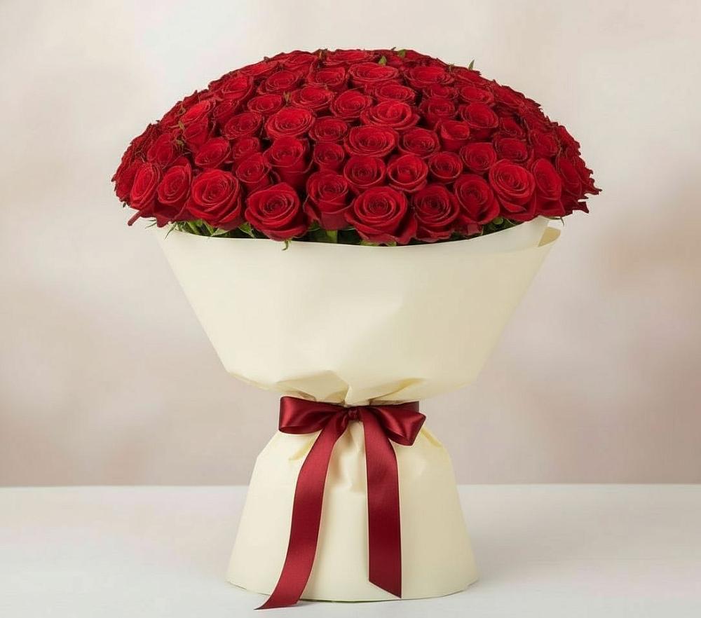 Букет 101 Красная роза Милано в Павловичи