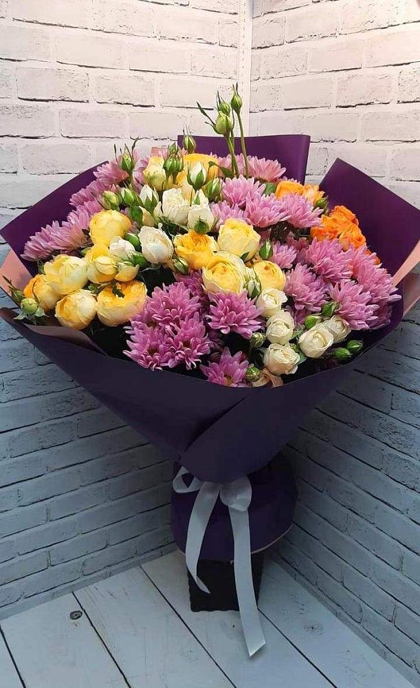 Букет цветов из: Хризантемы и Розы в Павловичи