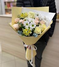 Букет цветов из:  Альстромерии, Розы и Хризантемы в Павловичи