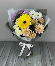Букет цветов из:  Розы, Герберы и Хризантемы в Павловичи