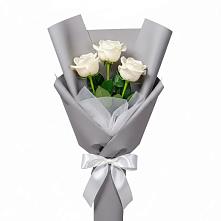 Букет 3 белые розы в Павловичи