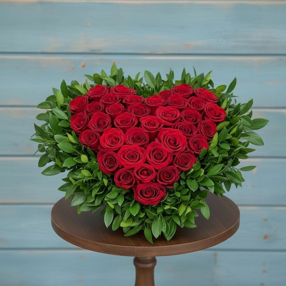 Цветочная композиция из Розы в виде сердца в Павловичи