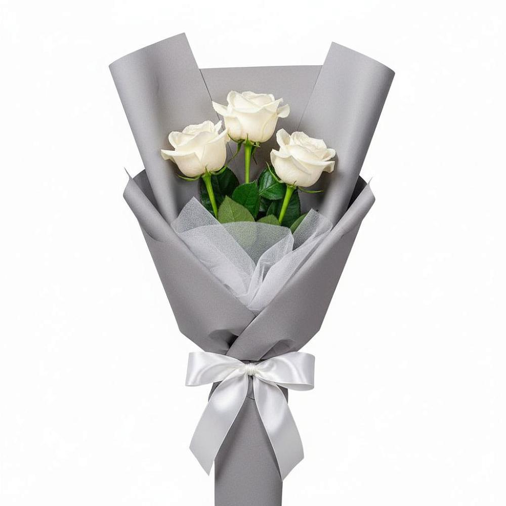 Букет 3 белые розы в Павловичи