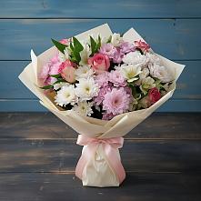 Букет цветов из:  Хризантемы, Альстромерии и Розы в Павловичи