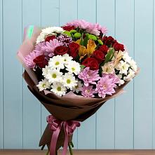 Букет цветов из:  Розы, Хризантемы и Альстромерии #REPLACE_PRED# Павловичи