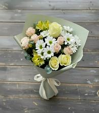 Букет цветов из:  Альстромерии, Розы и Хризантемы в Павловичи