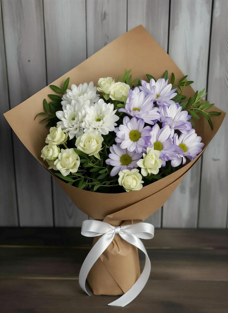 Букет цветов из: Хризантемы и Розы в Павловичи